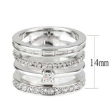 3W1607 - Rhodium Brass Ring with AAA Grade CZ in Clear - Alamode - Flyclothing LLC