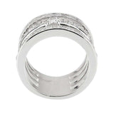 3W1607 - Rhodium Brass Ring with AAA Grade CZ in Clear - Alamode - Flyclothing LLC