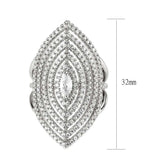 3W1608 - Rhodium Brass Ring with AAA Grade CZ in Clear - Alamode - Flyclothing LLC