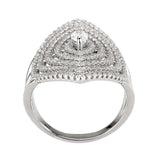 3W1608 - Rhodium Brass Ring with AAA Grade CZ in Clear - Alamode - Flyclothing LLC