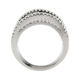 3W1609 - Rhodium Brass Ring with AAA Grade CZ in Clear - Alamode - Flyclothing LLC