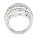 3W1610 - Rhodium Brass Ring with AAA Grade CZ in Clear - Alamode - Flyclothing LLC
