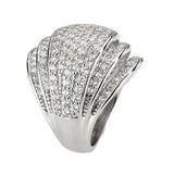 3W1610 - Rhodium Brass Ring with AAA Grade CZ in Clear - Alamode - Flyclothing LLC