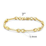 3W1629 - Flash Gold Brass Bracelet with AAA Grade CZ in Clear - Alamode - Flyclothing LLC
