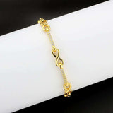 3W1629 - Flash Gold Brass Bracelet with AAA Grade CZ in Clear - Alamode - Flyclothing LLC