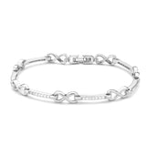 3W1631 - Rhodium Brass Bracelet with AAA Grade CZ in Clear - Alamode - Flyclothing LLC