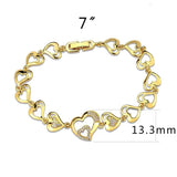 3W1632 - Flash Gold Brass Bracelet with AAA Grade CZ in Clear - Alamode - Flyclothing LLC