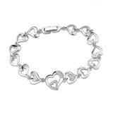 3W1634 - Rhodium Brass Bracelet with AAA Grade CZ in Clear - Alamode - Flyclothing LLC