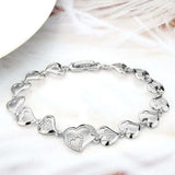 3W1634 - Rhodium Brass Bracelet with AAA Grade CZ in Clear - Alamode - Flyclothing LLC