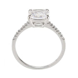 3W1636 - Rhodium Brass Ring with AAA Grade CZ in Clear - Alamode - Flyclothing LLC