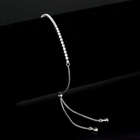 3W1637 - Rhodium Brass Bracelet with AAA Grade CZ in Clear - Alamode - Flyclothing LLC