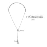 3W1637 - Rhodium Brass Bracelet with AAA Grade CZ in Clear - Alamode - Flyclothing LLC