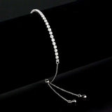 3W1643 - Rhodium Brass Bracelet with AAA Grade CZ in Clear - Alamode - Flyclothing LLC