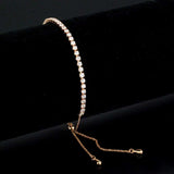 3W1645 - Rose Gold Brass Bracelet with AAA Grade CZ in Clear - Alamode - Flyclothing LLC
