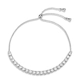 3W1649 - Rhodium Brass Bracelet with AAA Grade CZ in Clear - Alamode - Flyclothing LLC