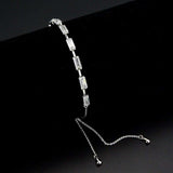 3W1658 - Rhodium Brass Bracelet with AAA Grade CZ in Clear - Alamode - Flyclothing LLC