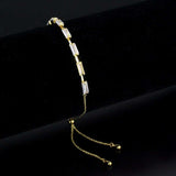 3W1659 - Gold Brass Bracelet with AAA Grade CZ in Clear - Alamode - Flyclothing LLC