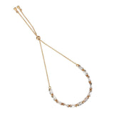 3W1663 - Rose Gold Brass Bracelet with AAA Grade CZ in Clear - Alamode - Flyclothing LLC