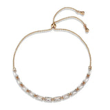 3W1663 - Rose Gold Brass Bracelet with AAA Grade CZ in Clear - Alamode - Flyclothing LLC