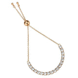 3W1666 - Rose Gold Brass Bracelet with AAA Grade CZ in Clear - Alamode - Flyclothing LLC