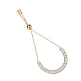 3W1675 - Rose Gold Brass Bracelet with AAA Grade CZ in Clear - Alamode - Flyclothing LLC