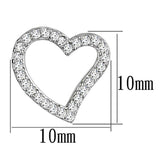 3W346 - Rhodium Brass Earrings with AAA Grade CZ in Clear - Alamode - Flyclothing LLC