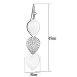 3W351 - Rhodium Brass Earrings with AAA Grade CZ in Clear - Alamode - Flyclothing LLC
