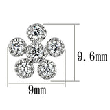 3W359 - Rhodium Brass Earrings with AAA Grade CZ in Clear - Alamode - Flyclothing LLC