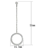 3W364 - Rhodium Brass Earrings with AAA Grade CZ in Clear - Alamode - Flyclothing LLC
