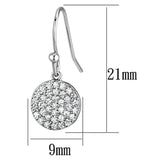 3W369 - Rhodium Brass Earrings with AAA Grade CZ in Clear - Alamode - Flyclothing LLC