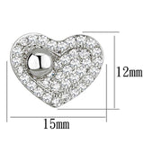 3W374 - Rhodium Brass Earrings with AAA Grade CZ in Clear - Alamode - Flyclothing LLC