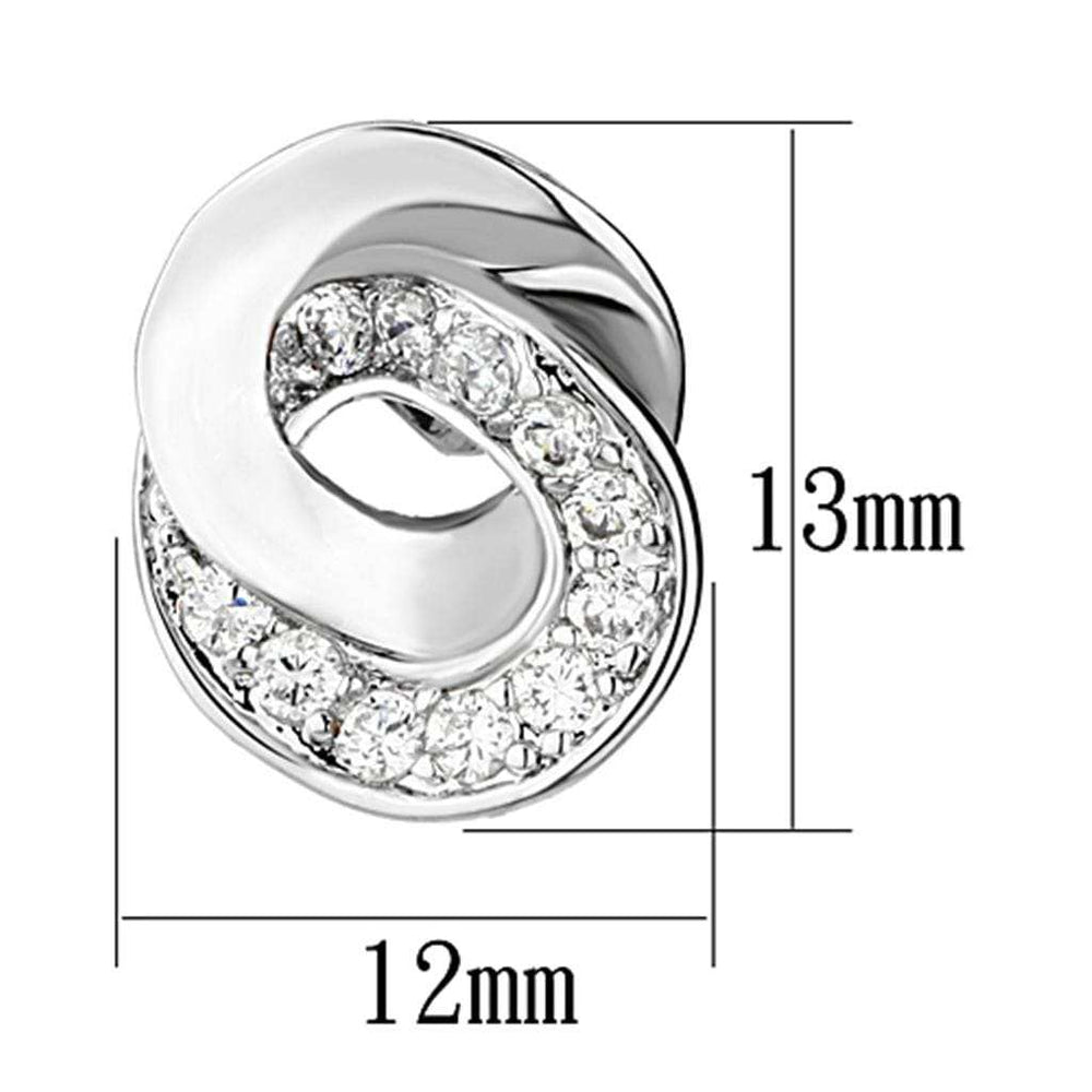 3W376 - Rhodium Brass Earrings with AAA Grade CZ in Clear - Alamode - Flyclothing LLC