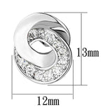 3W376 - Rhodium Brass Earrings with AAA Grade CZ in Clear - Alamode - Flyclothing LLC