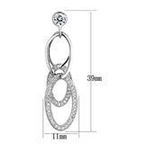 3W379 - Rhodium Brass Earrings with AAA Grade CZ in Clear - Alamode - Flyclothing LLC