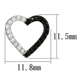 3W381 - Rhodium + Ruthenium Brass Earrings with AAA Grade CZ in Jet - Alamode - Flyclothing LLC