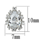 3W386 - Rhodium Brass Earrings with AAA Grade CZ in Clear - Alamode - Flyclothing LLC