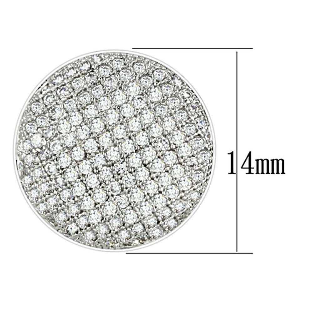 3W388 - Rhodium Brass Earrings with AAA Grade CZ in Clear - Alamode - Flyclothing LLC