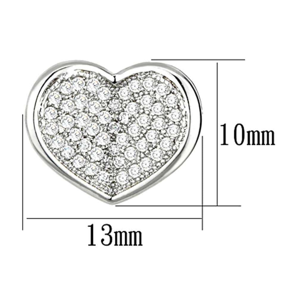 3W389 - Rhodium Brass Earrings with AAA Grade CZ in Clear - Alamode - Flyclothing LLC