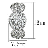 3W390 - Rhodium Brass Earrings with AAA Grade CZ in Clear - Alamode - Flyclothing LLC