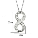 3W407 - Rhodium Brass Necklace with Top Grade Crystal in Clear - Alamode - Flyclothing LLC