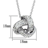 3W408 - Rhodium Brass Necklace with Top Grade Crystal in Clear - Alamode - Flyclothing LLC