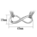 3W412 - Rhodium Brass Necklace with No Stone - Alamode - Flyclothing LLC