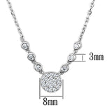 3W417 - Rhodium Brass Necklace with AAA Grade CZ in Clear - Alamode - Flyclothing LLC