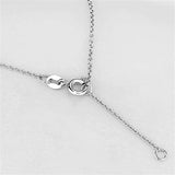 3W417 - Rhodium Brass Necklace with AAA Grade CZ in Clear - Alamode - Flyclothing LLC