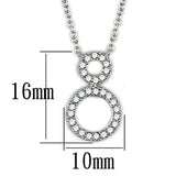 3W421 - Rhodium Brass Necklace with AAA Grade CZ in Clear - Alamode - Flyclothing LLC