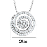 3W422 - Rhodium Brass Necklace with AAA Grade CZ in Clear - Alamode - Flyclothing LLC