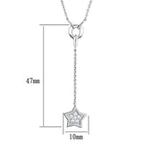3W426 - Rhodium Brass Necklace with AAA Grade CZ in Clear - Alamode - Flyclothing LLC