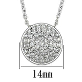 3W436 - Rhodium Brass Necklace with AAA Grade CZ in Clear - Alamode - Flyclothing LLC