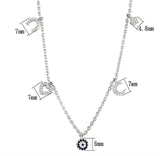 3W439 - Rhodium Brass Necklace with AAA Grade CZ in Montana - Alamode - Flyclothing LLC