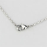 3W447 - Rhodium Brass Necklace with AAA Grade CZ in Clear - Alamode - Flyclothing LLC